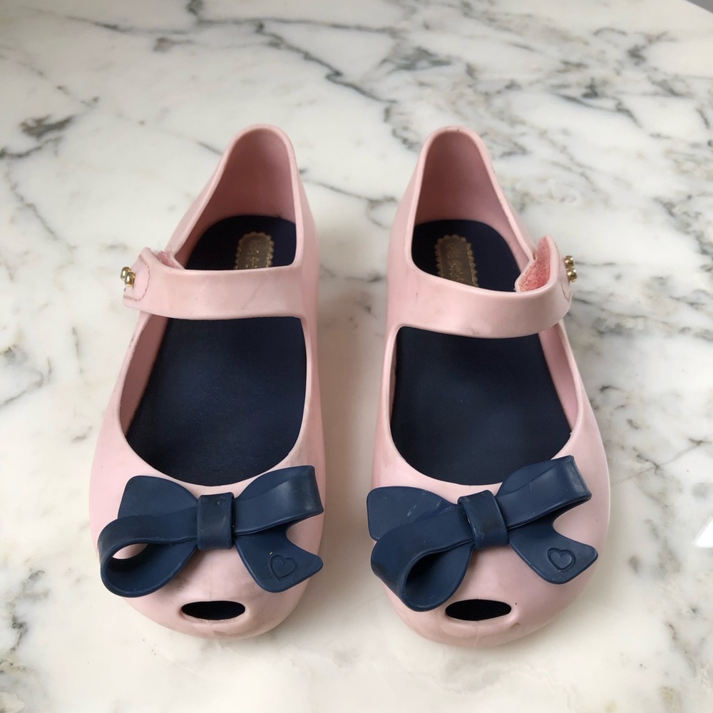 Mini Melissa Ultragirl Bow Jelly Toddler Girl Shoes Flats Sz 8 Mary Jane Pink